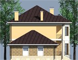 Проект дома D-144. Дом из пеноблоков с гаражом