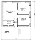 Проект дома A-107. Маленький дом из кирпича