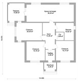 Проект дома B-312. Одноэтажный дом с террасой из кирпича