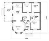 Проект дома B-140. Дом 15 на 13 одноэтажный