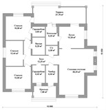 Проект дома C-263. Одноэтажный дом 16 на 16