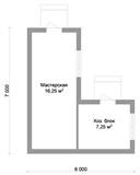 Проект хозблока для дачи G-093
