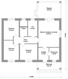 Проект одноэтажного дома с террасой 13 на 14 B-335