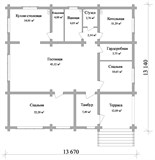 Проект дома B-076. Деревянный дом с террасой
